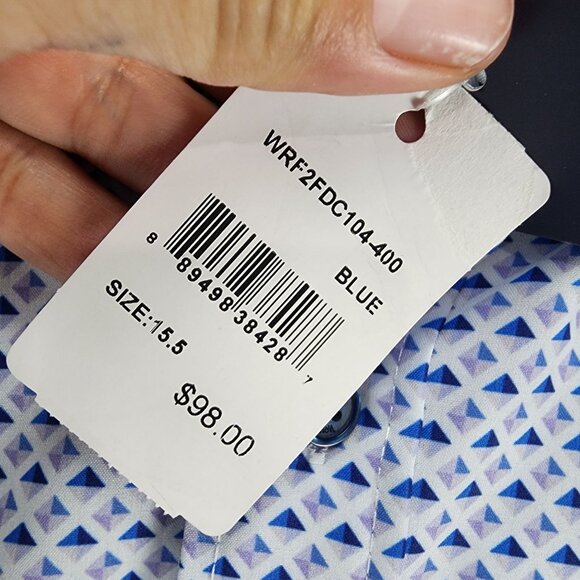 WRK Shirt Mens 15.5 Blue Long Sleeve Button Up Dress *NWT* - Picture 3 of 10